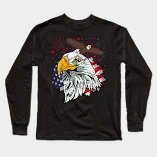 USA Patriotic American 4th Of July American Bald Eagle Long Sleeve T-Shirt